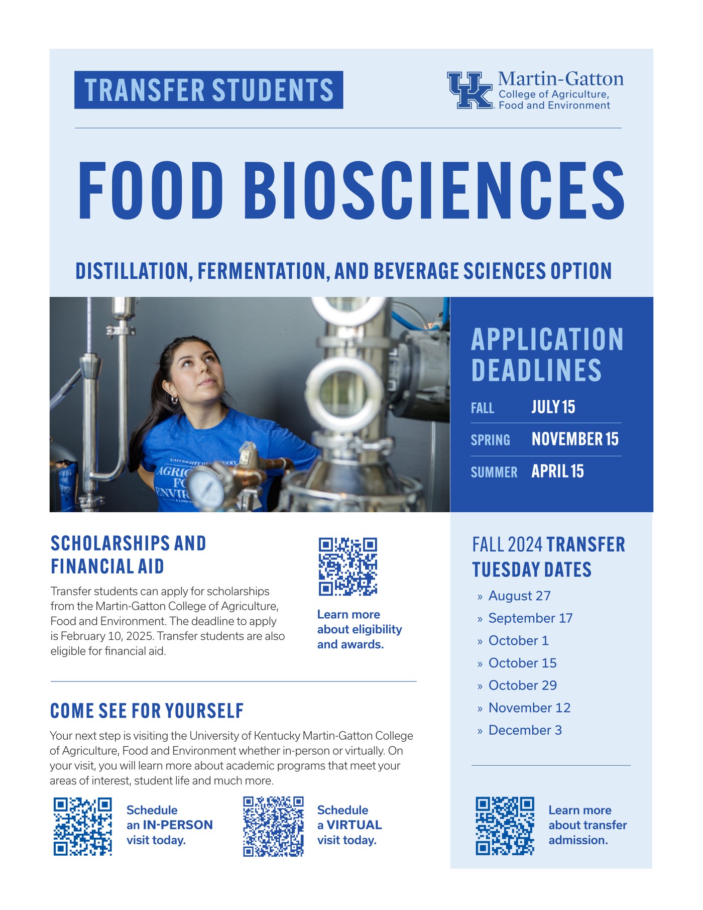 Food Biosciences transfer recruitment flyer, both sides